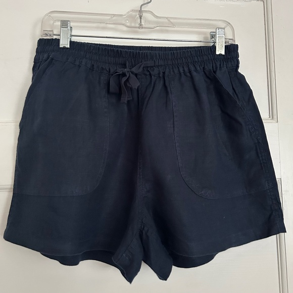 Quince navy European linen shorts with stretch waistband M - Picture 1 of 7
